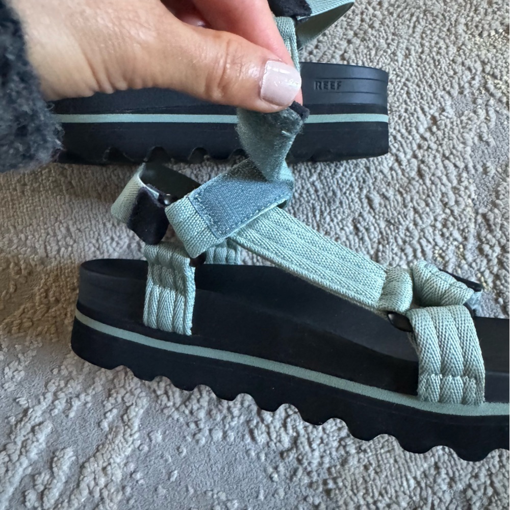 Reef sandals Cushion Rem Hi platform adjustable straps green comfort walking 8 - Picture 4 of 14